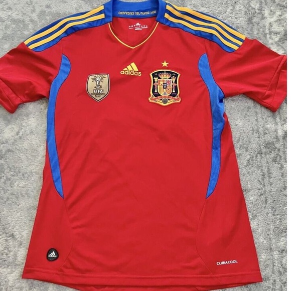 Xavi Alonso 2010 Spain Home Jersey South Africa World Cup Adidas Authentic Men S - Picture 1 of 13